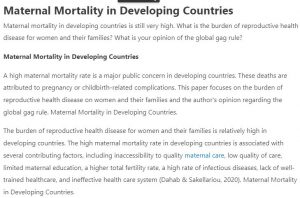 Maternal Mortality in Developing Countries