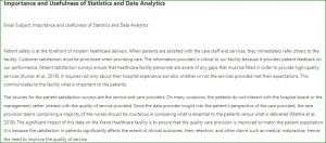 	Importance of Statistics and Data Analytics in Health Care