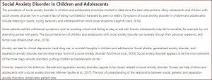 Social Anxiety Disorder in Children and Adolescents- Nursing Research: Research Proposal